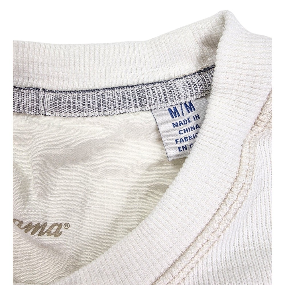 Tommy Bahama Cream Tobago Bay Puff Sleeve Sweatshirt Blouse Women's Size Medium - Picture 5 of 6